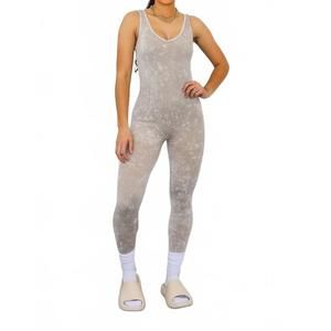 NEW SURELYMINE mineral wash jumpsuit in beige